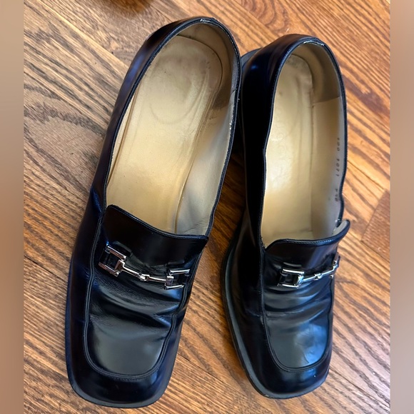 GUCCI womans black heeled square toe 2" heel size 9-1/2 - Picture 5 of 12